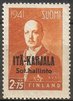 Finland 1942 - East Karelia Risto Ryti 4/6 2,75 mk, brown orange