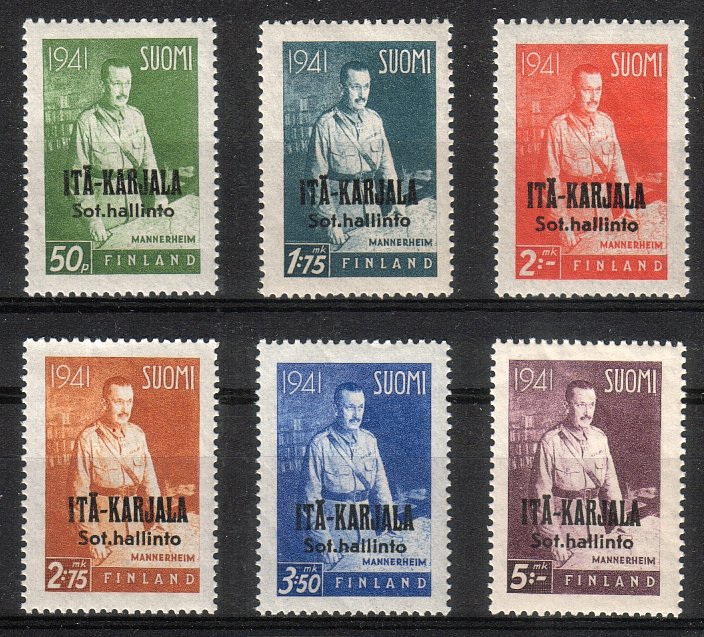 Finland 1942 - East Karelia C. G. E. Mannerheim set (6) Finland 1942 - East Karelia C. G. E. Mannerheim set (6)