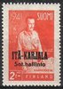 Finland 1942 - East Karelia C. G. E. Mannerheim 3/6 2 mk, red orange