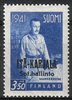 Finland 1942 - East Karelia C. G. E. Mannerheim 5/6 3,50 mk, ultramarine