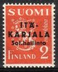 Suomi 1941 - Itä-Karjala m30 2 mk punaoranssi, lisäpainama musta, tyyppi I Suomi 1941 - Itä-Karjala m30 2 mk punaoranssi, lisäpainama musta, tyyppi I