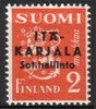 Suomi 1941 - Itä-Karjala m30 2 mk punaoranssi, lisäpainama musta, tyyppi II Suomi 1941 - Itä-Karjala m30 2 mk punaoranssi, lisäpainama musta, tyyppi II