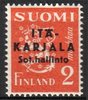 Finland 1941 - East Karelia M30 Lion 2 mk red orange, overprint in black, type II