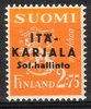 Finland 1941 - East Karelia M30 Lion 2,75 mk yellow, overprint in black, type I