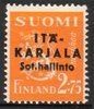 Finland 1941 - East Karelia M30 Lion 2,75 mk yellow, overprint in black, type II