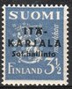 Suomi 1941 - Itä-Karjala m30 3 1/2 mk vaalean harmaan sininen, lisäpainama musta, tyyppi I Suomi 1941 - Itä-Karjala m30 3 1/2 mk vaalean harmaan sininen, lisäpainama musta, tyyppi I