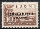 Suomi 1941 - Itä-Karjala 10 mk Saimaa, lisäpainama musta