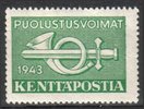 Suomi 1943 - Kenttäposti miekka ja postitorvi vihreä (isompi) Suomi 1943 - Kenttäposti miekka ja postitorvi vihreä (isompi)