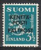 Finland 1943 - Military stamp overprint Coat of arms lion type M30 3 1/2 mk blue