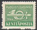 Suomi 1944 - Kenttäposti miekka ja postitorvi vihreä (pienempi)