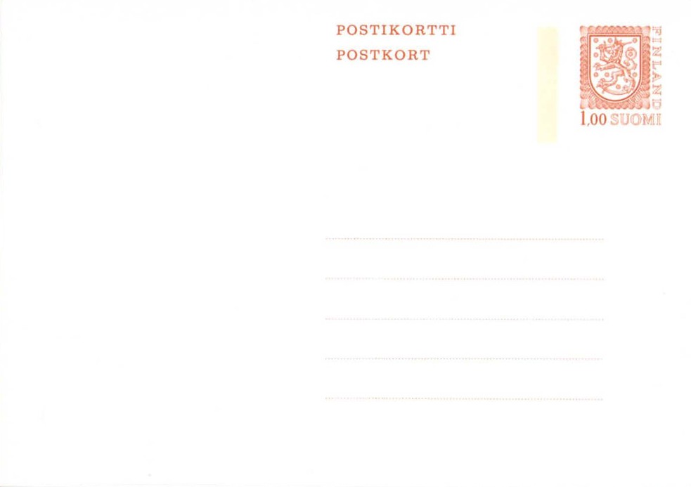 Suomi 1981 - Postikortti ehiö 1,00mk ruskea FDC Suomi 1981 - Postikortti ehiö 1,00mk ruskea FDC