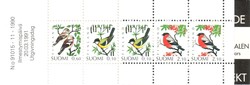 Finland 1991 - Birds definitives stamp booklet PANE only without number part