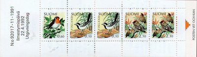 Finland 1992 - Birds definitives stamp booklet 1992