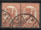 Finland 1927 - Coat of arms lion type m17, 1mk orange, wm posthorn Y, B perf., pair