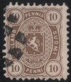 Finland 1875 - Coat of Arms type 1875/1882 - 10p brown, A-perf.