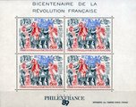 Ranskan Antarktis 1989 - Bicentenary of the French Revolution souvenir sheet