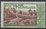 Ranskan Guayana 1939 - Boat 30c green/brown Ranskan Guayana 1939 - Boat 30c green/brown