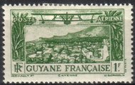 Ranskan Guayana 1933 - Airmail Cayenne with RF 1Fr