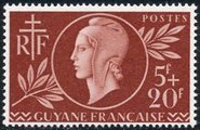 Ranskan Guayana 1944 - Red Cross - Marianne Ranskan Guayana 1944 - Red Cross - Marianne