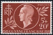 Ranskan Guayana 1944 - Red Cross - Marianne