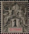 Ranskan Guayana 1892 - Navigation and Commerce 1c Ranskan Guayana 1892 - Navigation and Commerce 1c