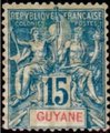 Ranskan Guayana 1892 - Navigation and Commerce 15c Ranskan Guayana 1892 - Navigation and Commerce 15c