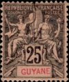 Ranskan Guayana 1892 - Navigation and Commerce 25c Ranskan Guayana 1892 - Navigation and Commerce 25c