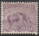 Ranskan Guayana 1904 - Great Anteater 15c Ranskan Guayana 1904 - Great Anteater 15c