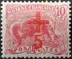 Ranskan Guayana 1915 - Great Anteater 10c urcharged 5c Ranskan Guayana 1915 - Great Anteater 10c urcharged 5c