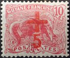 Ranskan Guayana 1915 - Great Anteater 10c urcharged 5c