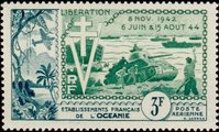 Ranskan Oseania 1954 - 10th anniversary of the landing of the Allies in Normandy