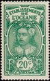Ranskan Oseania 1926 - Tahitian girl 20c green Ranskan Oseania 1926 - Tahitian girl 20c green