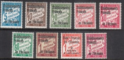 Ranskan Oseania 1926 - Postage Due Stamps of French Colonies overprinted (9) Ranskan Oseania 1926 - Postage Due Stamps of French Colonies overprinted (9)
