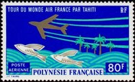 Ranskan Polynesia 1973 - Around the world airline Air France via Tahiti Ranskan Polynesia 1973 - Around the world airline Air France via Tahiti