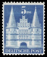 Germany 1949 - Buildings - Holsten Gate, Lübeck 5m type II Germany 1949 - Buildings - Holsten Gate, Lübeck 5m type II
