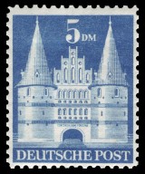 Germany 1949 - Buildings - Holsten Gate, Lübeck 5m type II