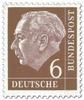 Germany 1954 - President Theodor Heuss (set I) 6pf Wz 4 W, paper x