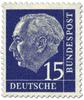 Germany 1954 - President Theodor Heuss (set I) 15pf Wz 4 W, paper x Germany 1954 - President Theodor Heuss (set I) 15pf Wz 4 W, paper x