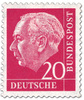 Germany 1954 - President Theodor Heuss (set I) 20pf Wz 4 W, paper x Germany 1954 - President Theodor Heuss (set I) 20pf Wz 4 W, paper x