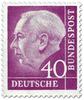 Germany 1954 - President Theodor Heuss (set I) 40pf Wz 4 W, paper x Germany 1954 - President Theodor Heuss (set I) 40pf Wz 4 W, paper x