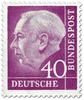 Germany 1954 - President Theodor Heuss (set I) 40pf Wz 4 W, paper x