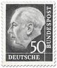 Germany 1954 - President Theodor Heuss (set I) 50pf Wz 4 W, paper x Germany 1954 - President Theodor Heuss (set I) 50pf Wz 4 W, paper x