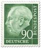 Germany 1954 - President Theodor Heuss (set I) 90pf Wz 4 W, paper x