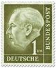 Germany 1954 - President Theodor Heuss (set I) 1dm Wz 4 X, paper x