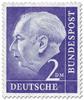 Germany 1954 - President Theodor Heuss (set I) 2dm Wz 4 X, paper x