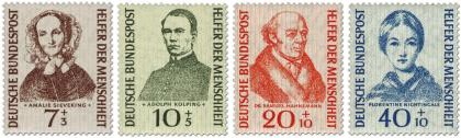 Saksa 1955 - Potraits of helper of mankind (VI) (4) Saksa 1955 - Potraits of helper of mankind (VI) (4)