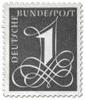 Germany 1955 - Numeral 1, Wz. 5, x paper