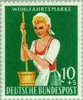 Saksa 1958 - Agriculture 2/4 Milkmaid with churn