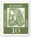 Germany 1961 - Notable Germans 4/16 - 10pf, Albrecht Dürer x paper