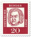 Saksa 1961 - Notable Germans 6/16 - 20pf, Johann Sebastian Bach x paper